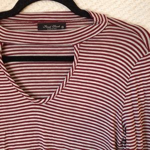 long striped cut out top